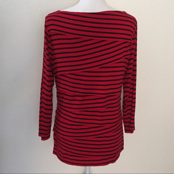 CHAUS Red & Black layered knit top  Size L NWOT - Picture 7 of 7